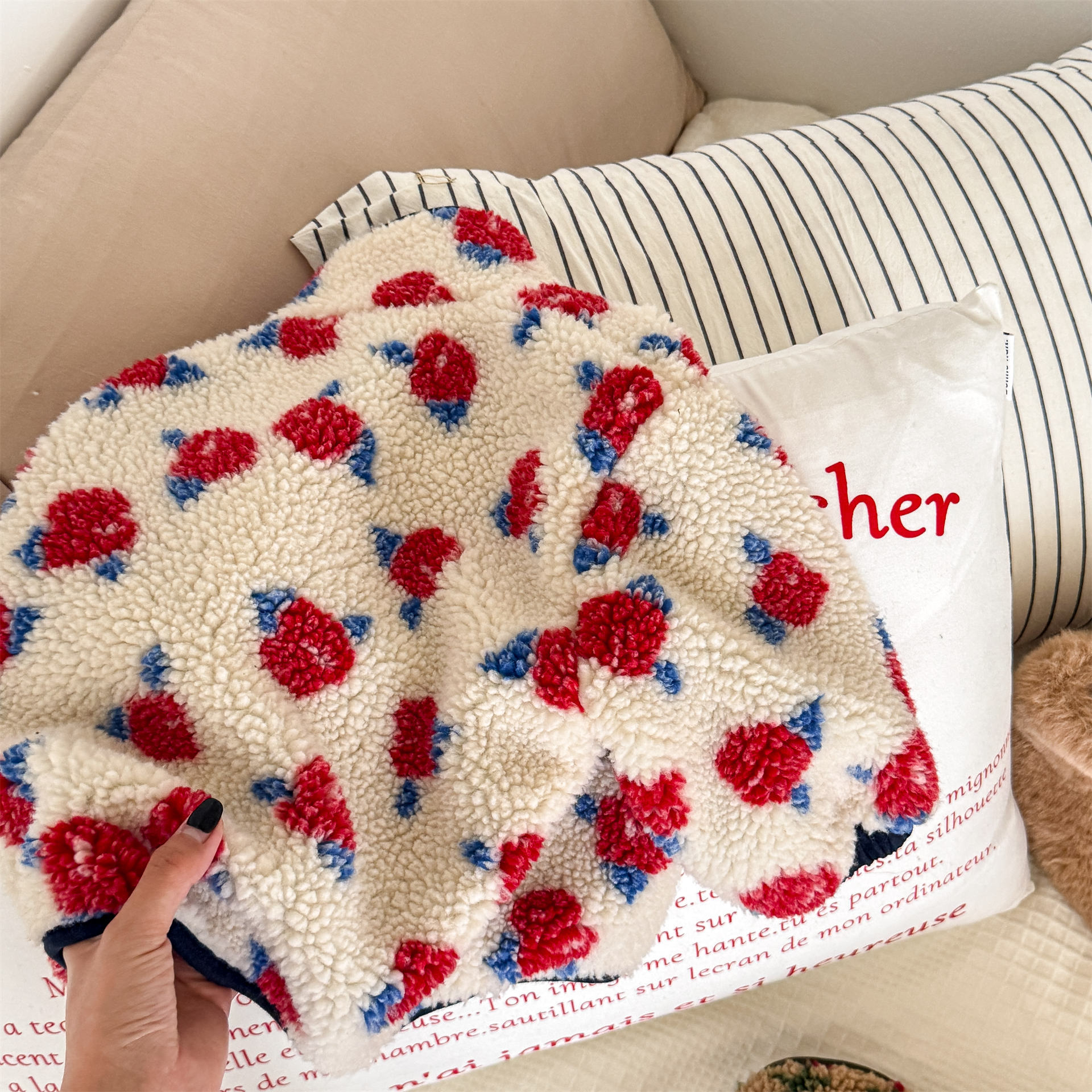 Kids Girls Floral Print Sweet Fleece Outerwear