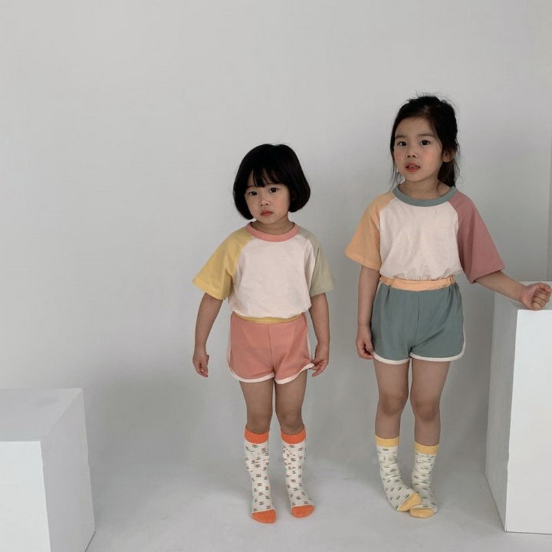 Baby Contrast Sleeves T-shirt & Shorts Set