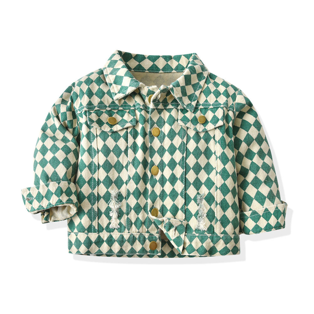 Baby Kid Boy Leopard Checkerboard Jacket