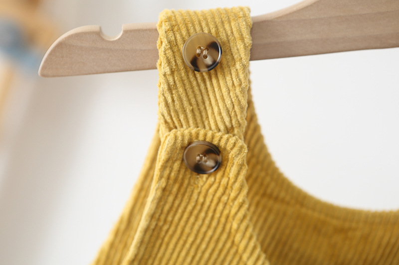 Toddler Solid Color Corduroy Neutral Overalls