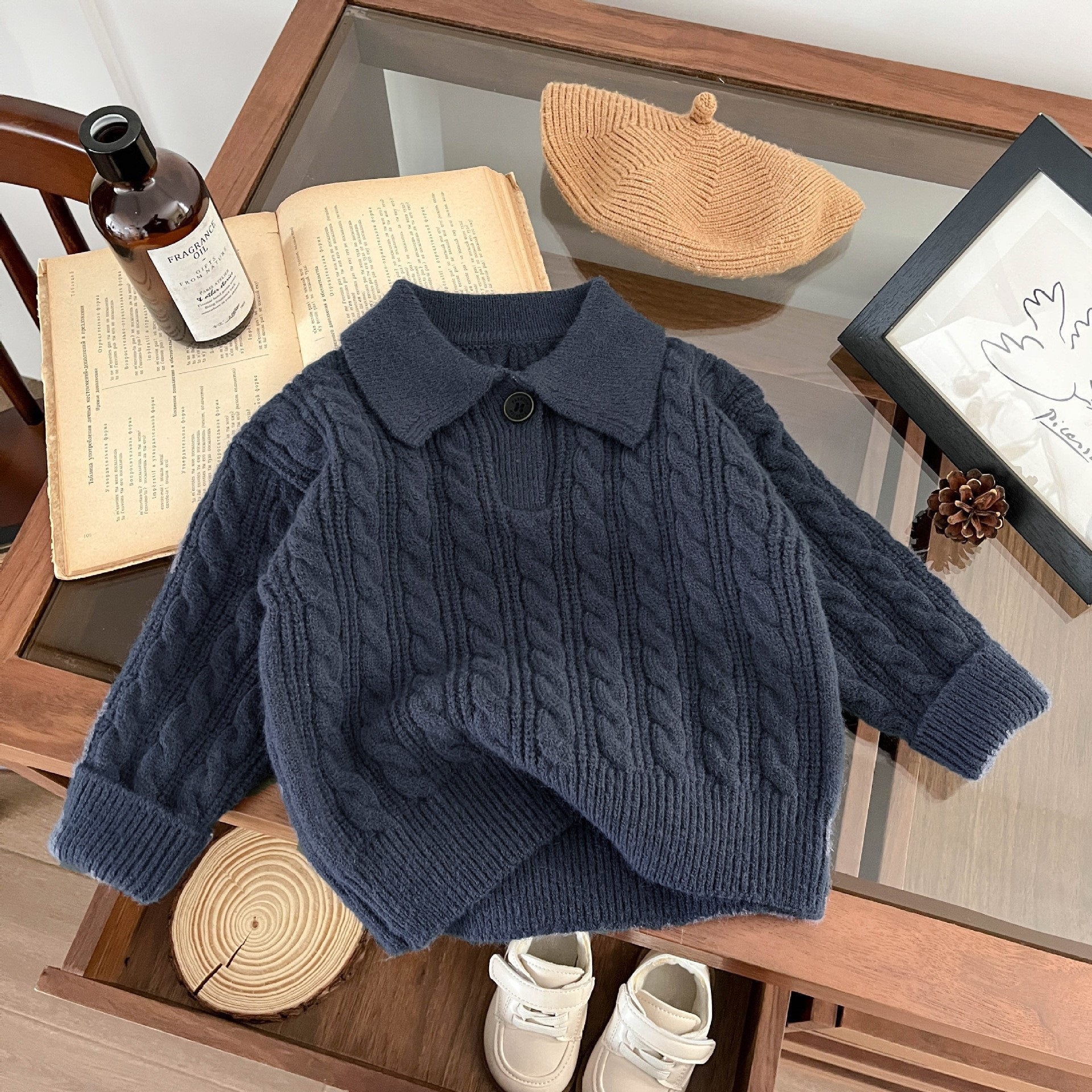 Kids Cute Penguin Boys Girls Sweater and Overalls