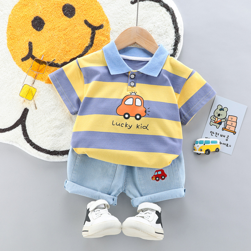 Baby Kid 2-Piece Stripe Car Polo Set