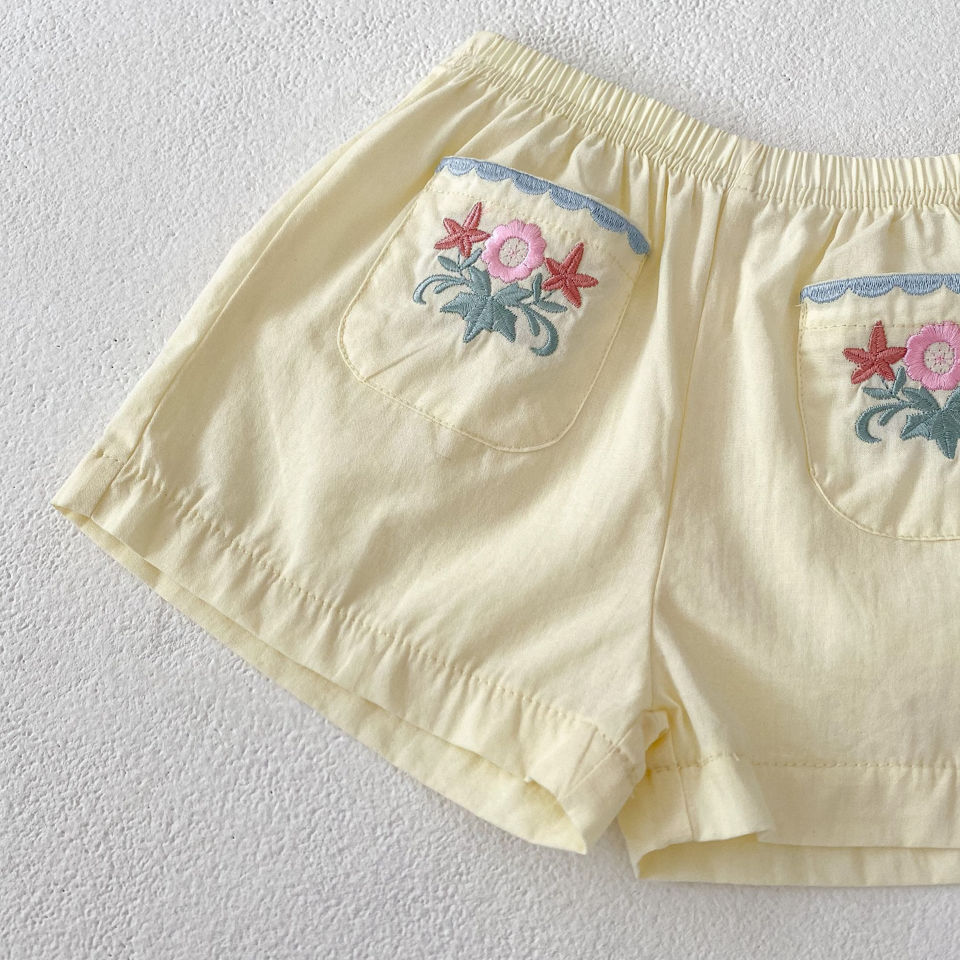 Baby 2-Piece Embroidered Flower Rustic Apricot Set