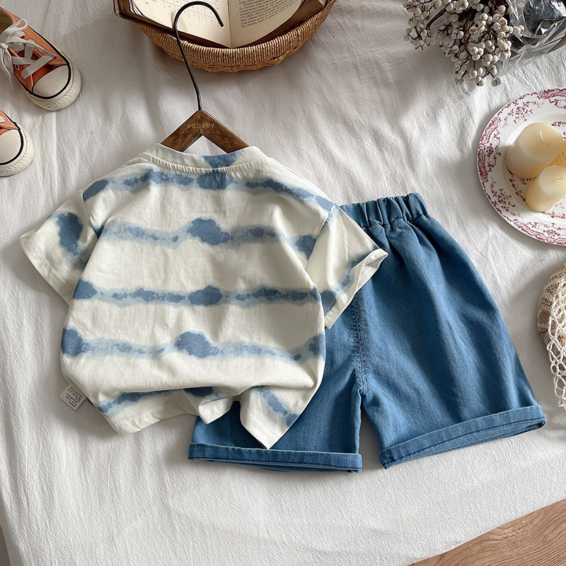Toddler 2-Piece Blue Denim Crab Set