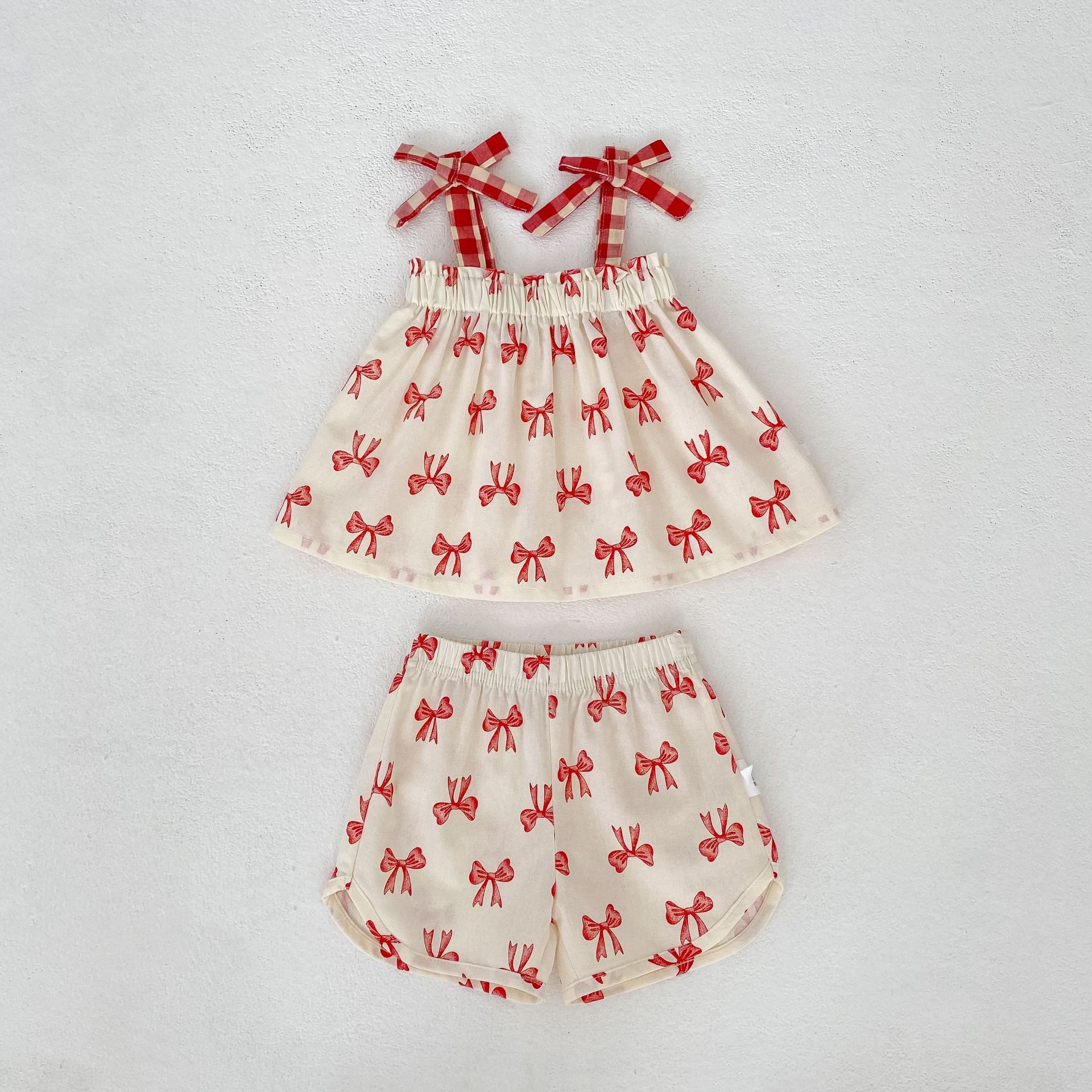 Baby Bow Tie Straps Top and Shorts Set