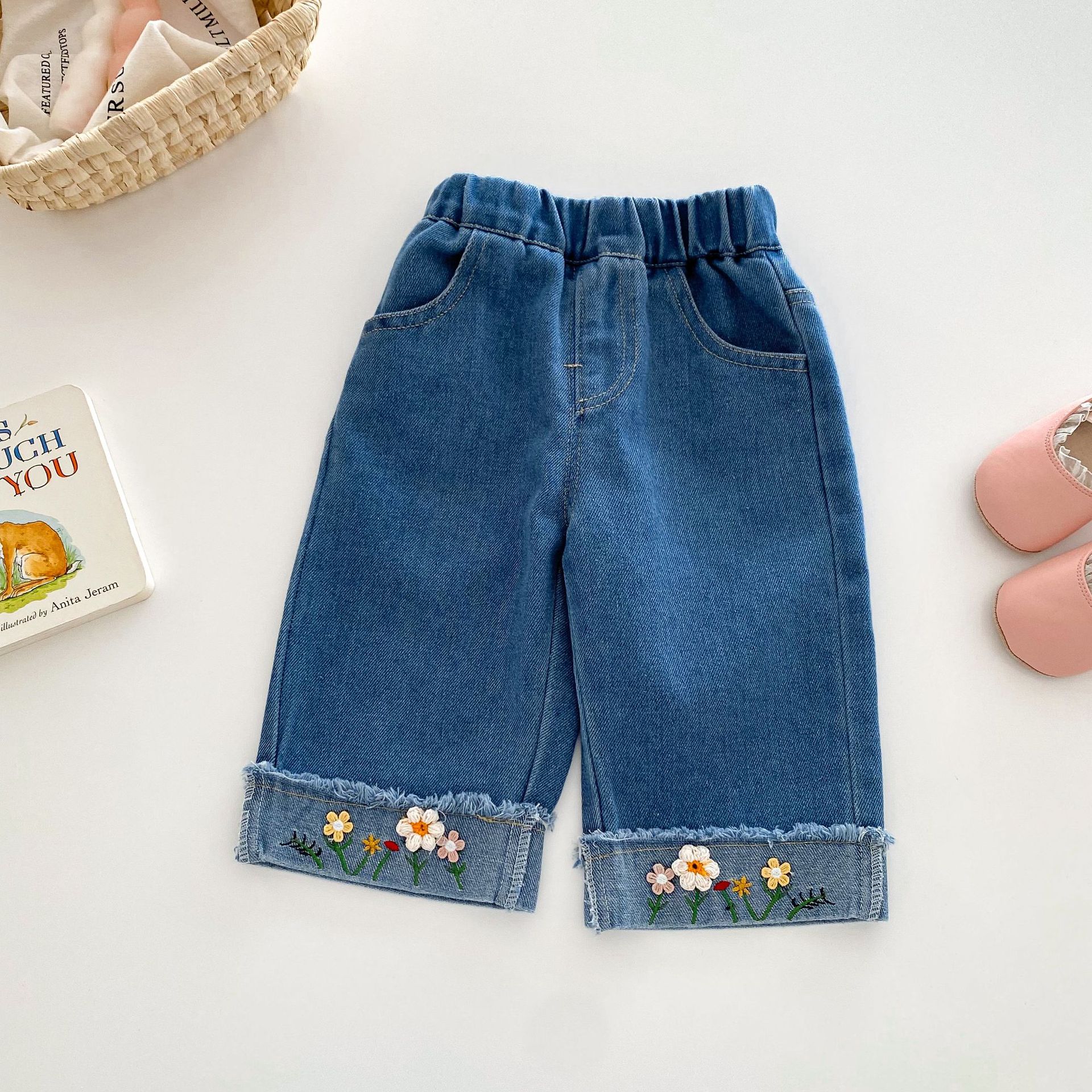 Baby Sweet Flower Chic Denim Pants