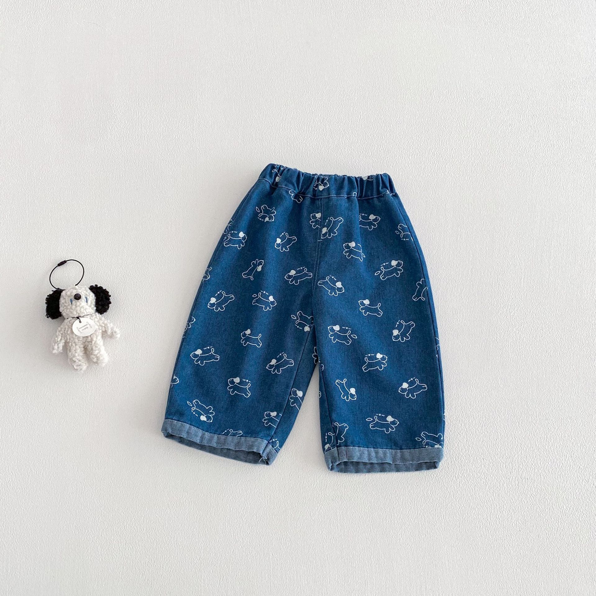 Baby Toddler Girl Puppy Denim Pants