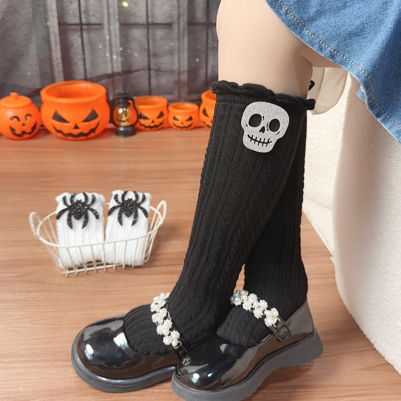 Toddler Halloween Spider Socks