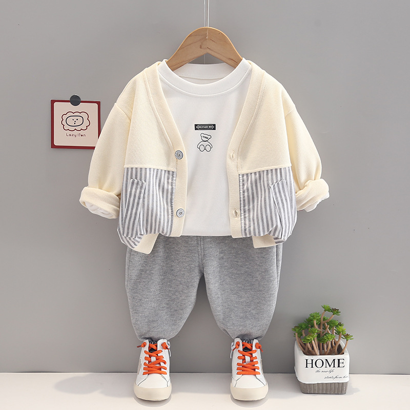 Toddler Boy 3-piece shirt, cardigan and pants set