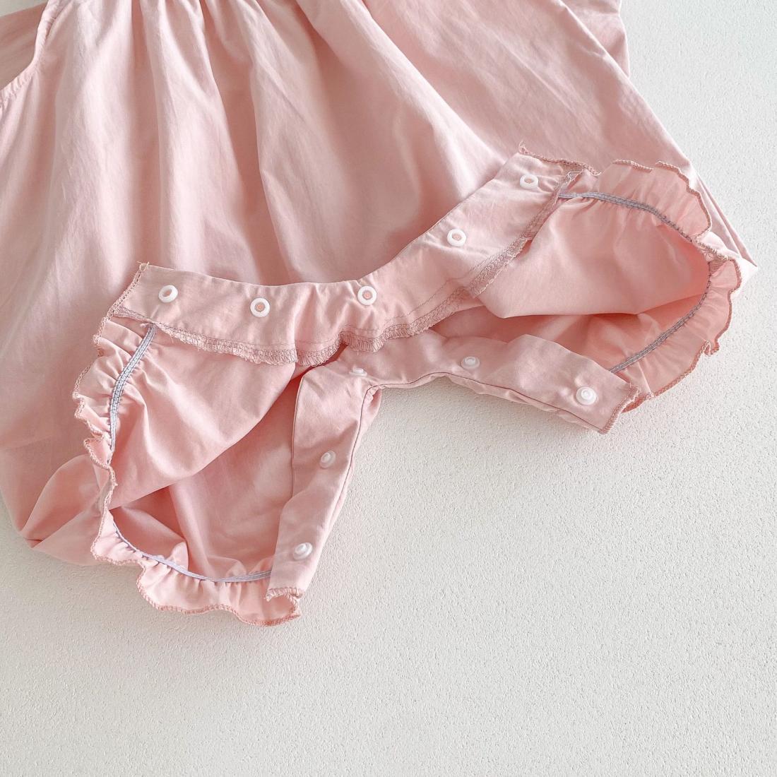 Baby Girl Pink Wings Suspender Romper