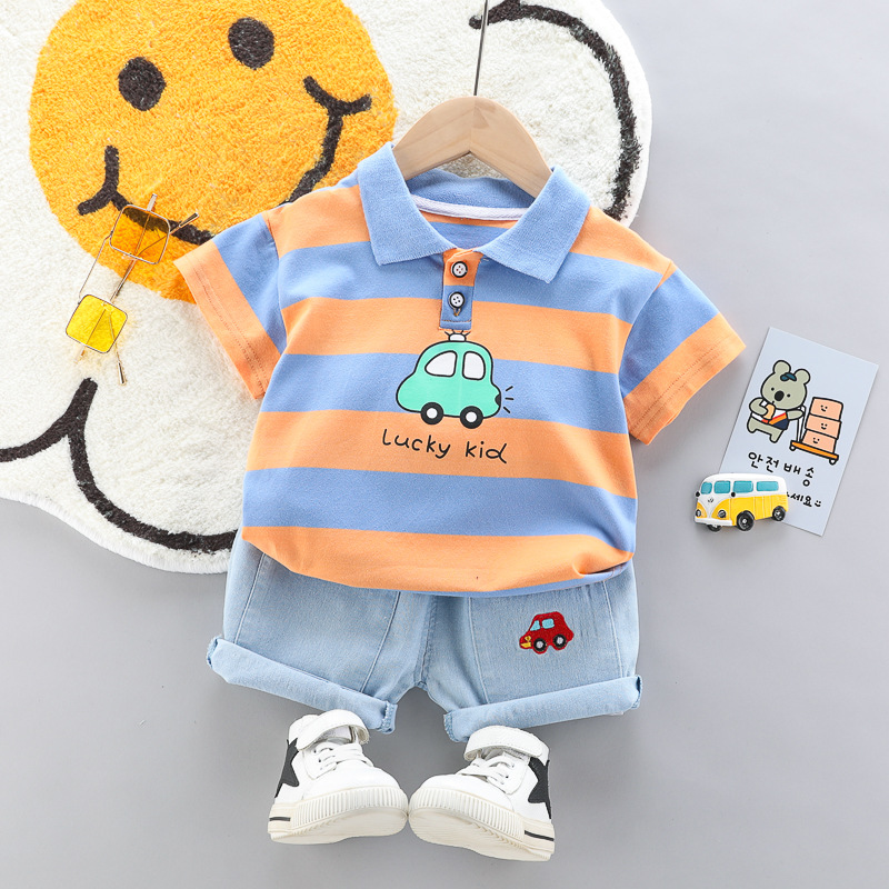 Baby Kid 2-Piece Stripe Car Polo Set