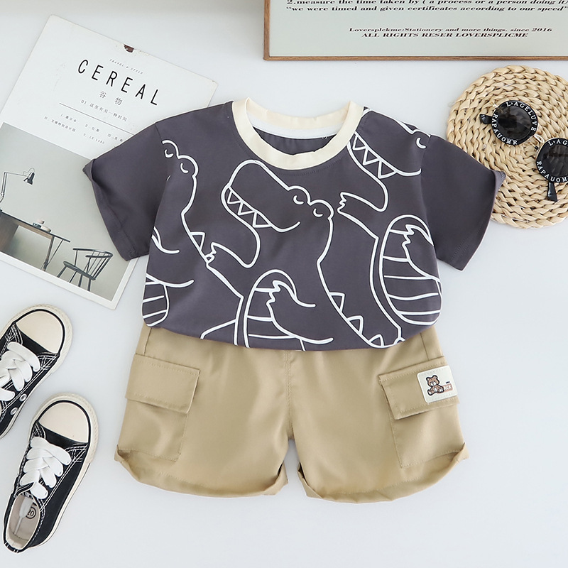 Baby Toddler 2-Piece Bear Stripe Polo Shirt Set