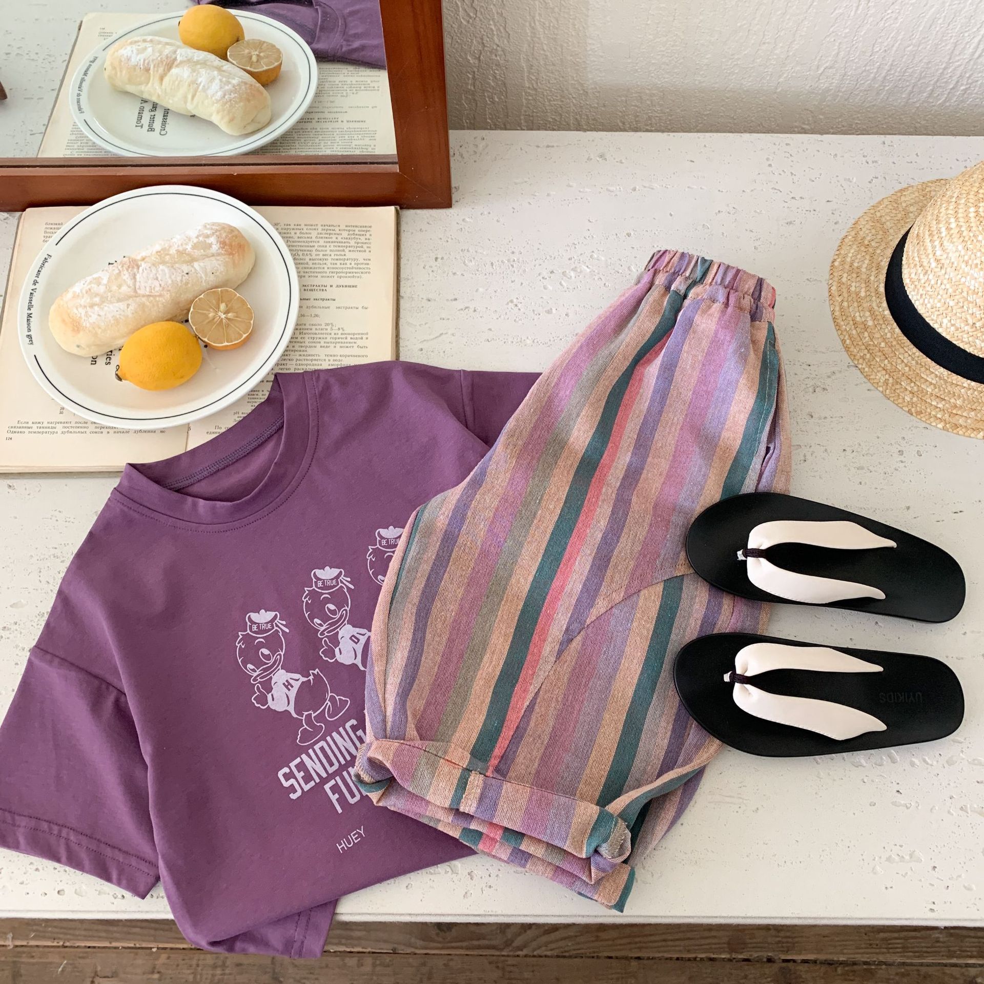 Toddler Purple Striped Pants