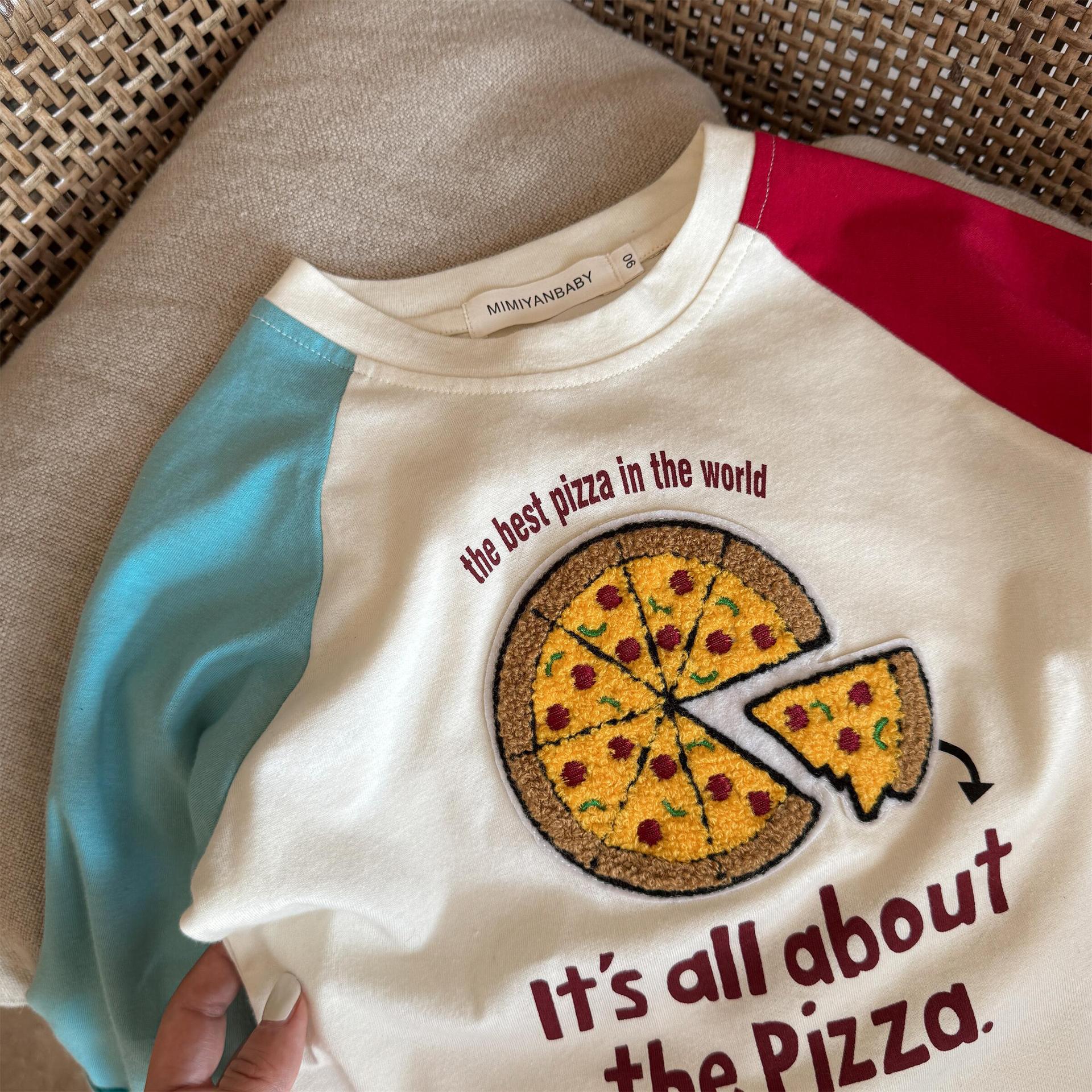 Toddler Pizza French Fries Car Embroidery Sweatshirt