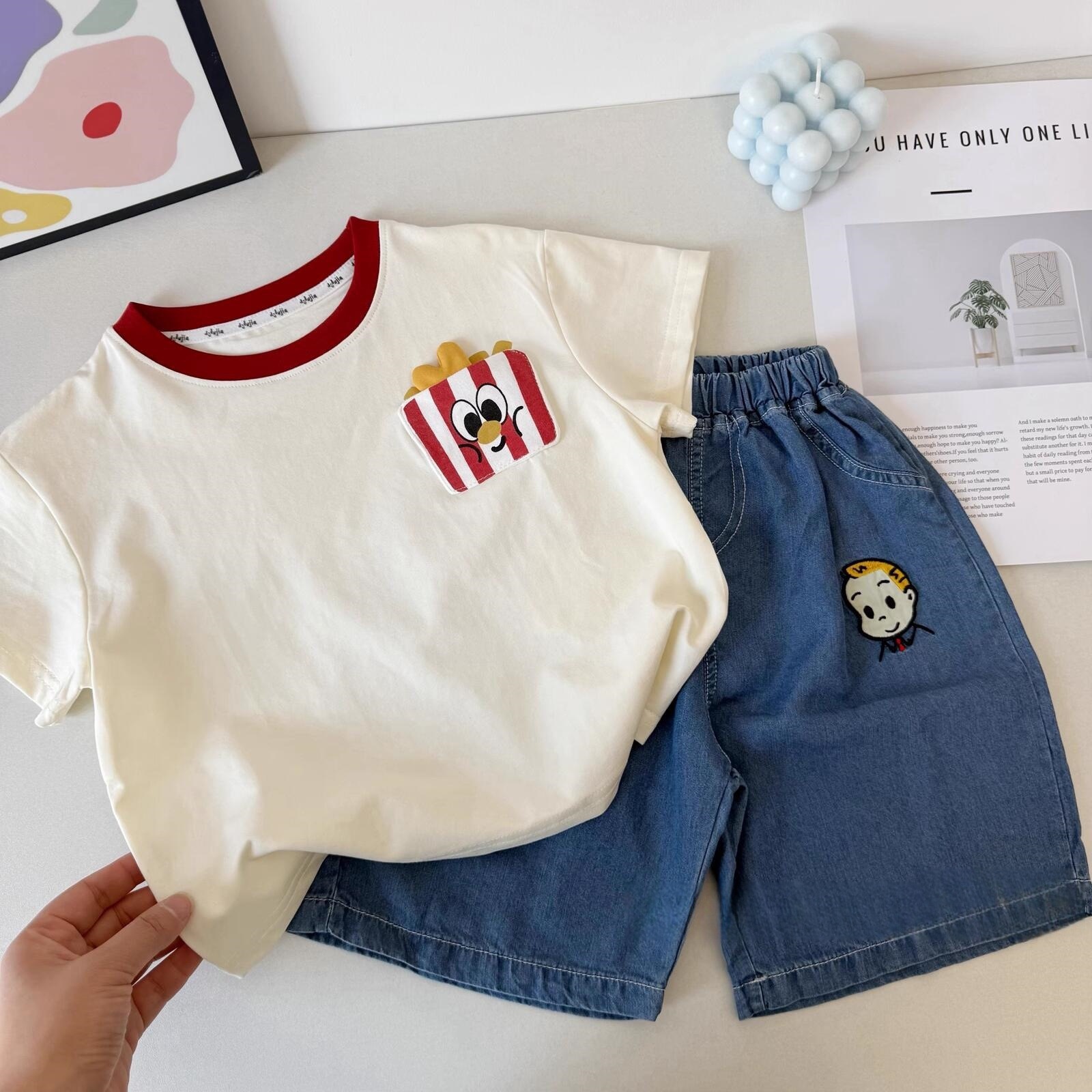 Boy 3D Fries Smile Face T-shirt