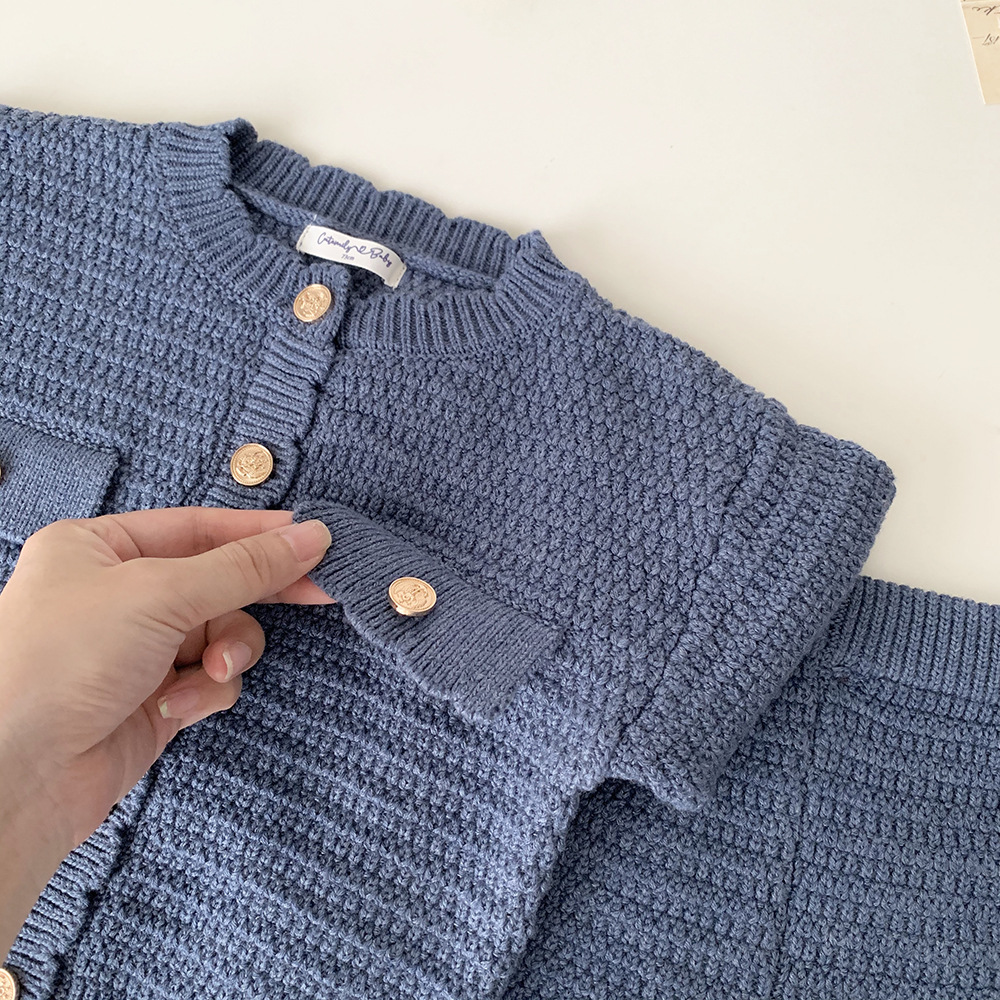 Baby Toddler Girl Cardigan and Skirt Knitting Set