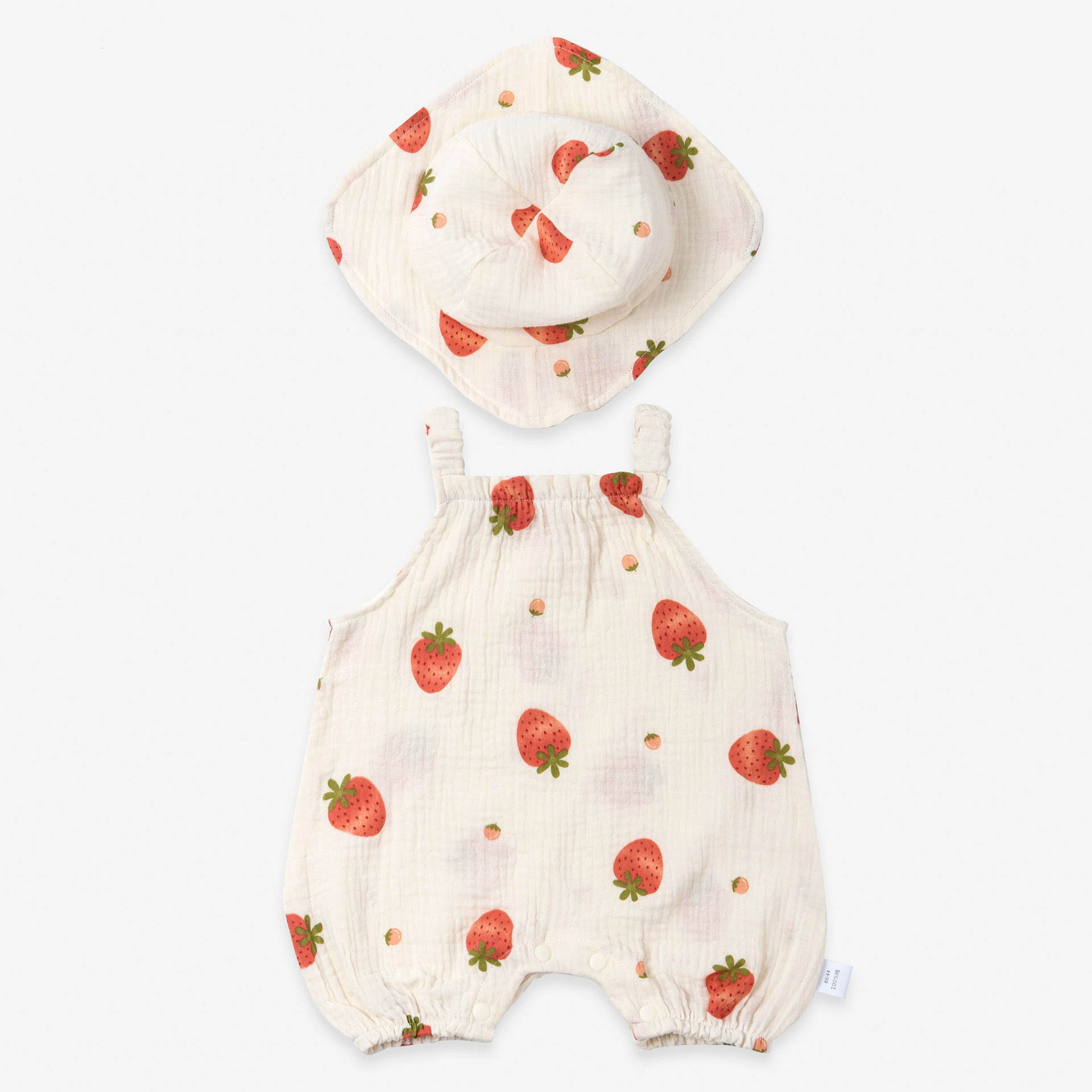 Baby Strawberry White Romper With Hat