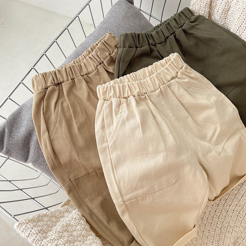 Baby Boy Solid Color Worker Loose Pants