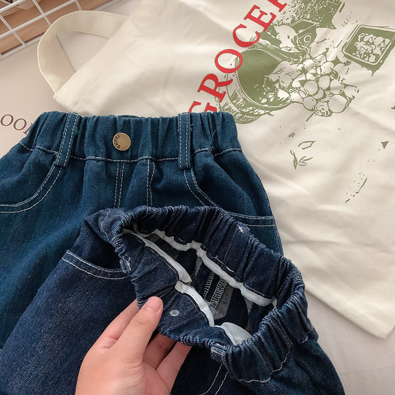 Kid Contrast Stripes Denim Pants