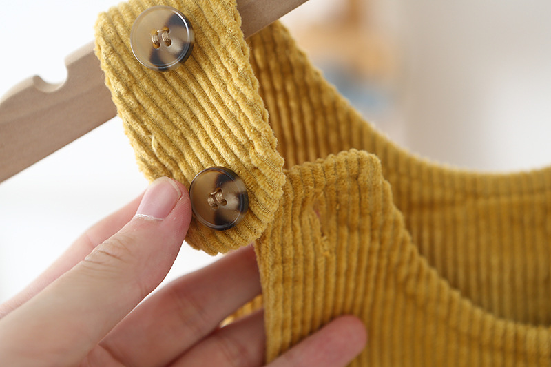 Toddler Solid Color Corduroy Neutral Overalls