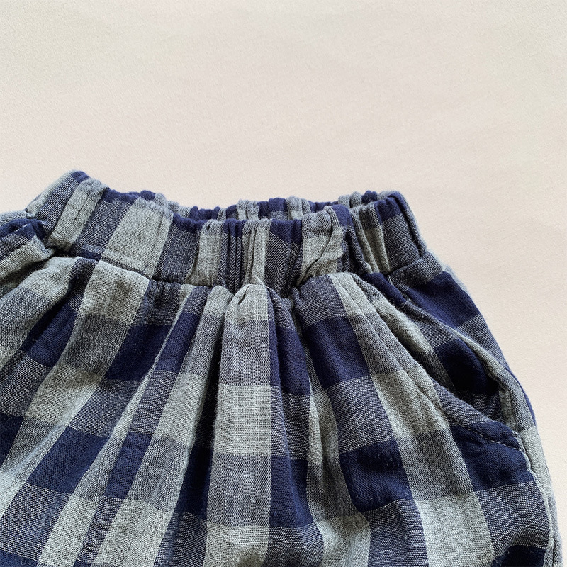 Toddler Kid Blue Plaid Pants