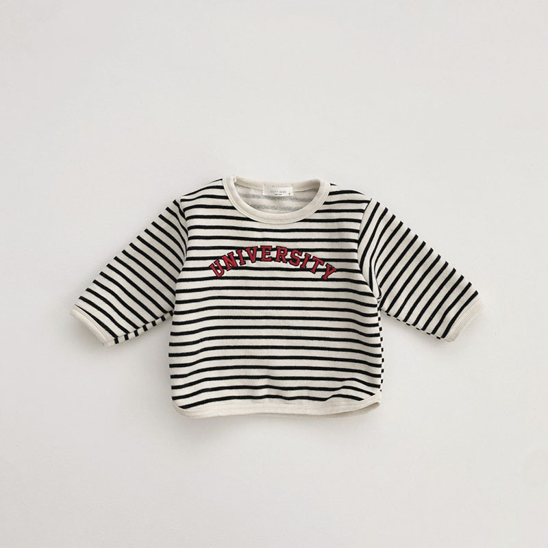 UNIVERSTY Baby Stripe Solid Color Sweatshirt