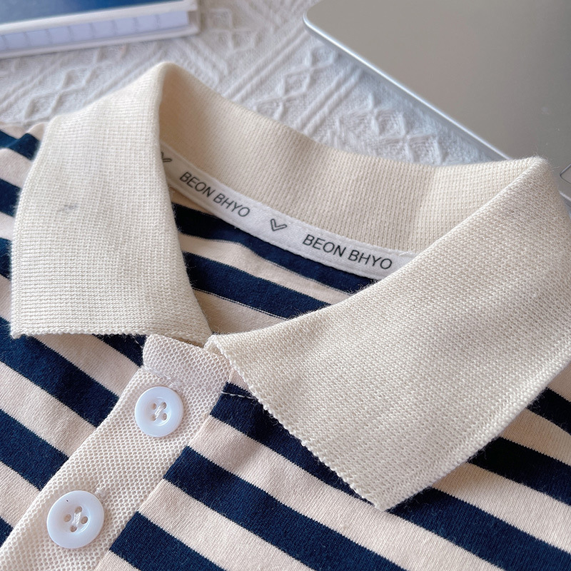 Baby Toddler 2-Piece Bear Stripe Polo Shirt Set