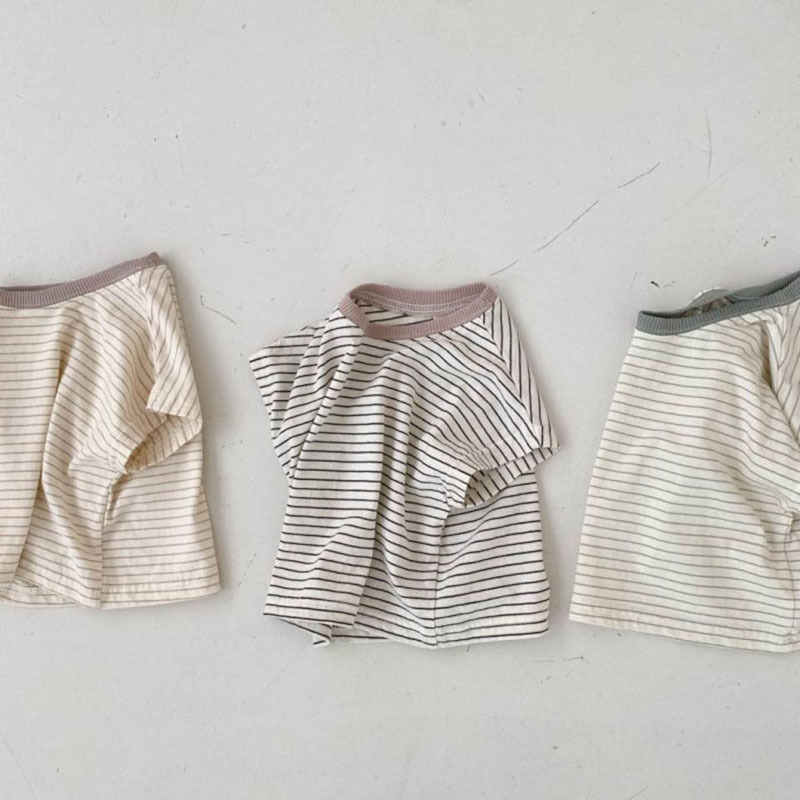 Baby Striped Contrast Collar T-Shirt