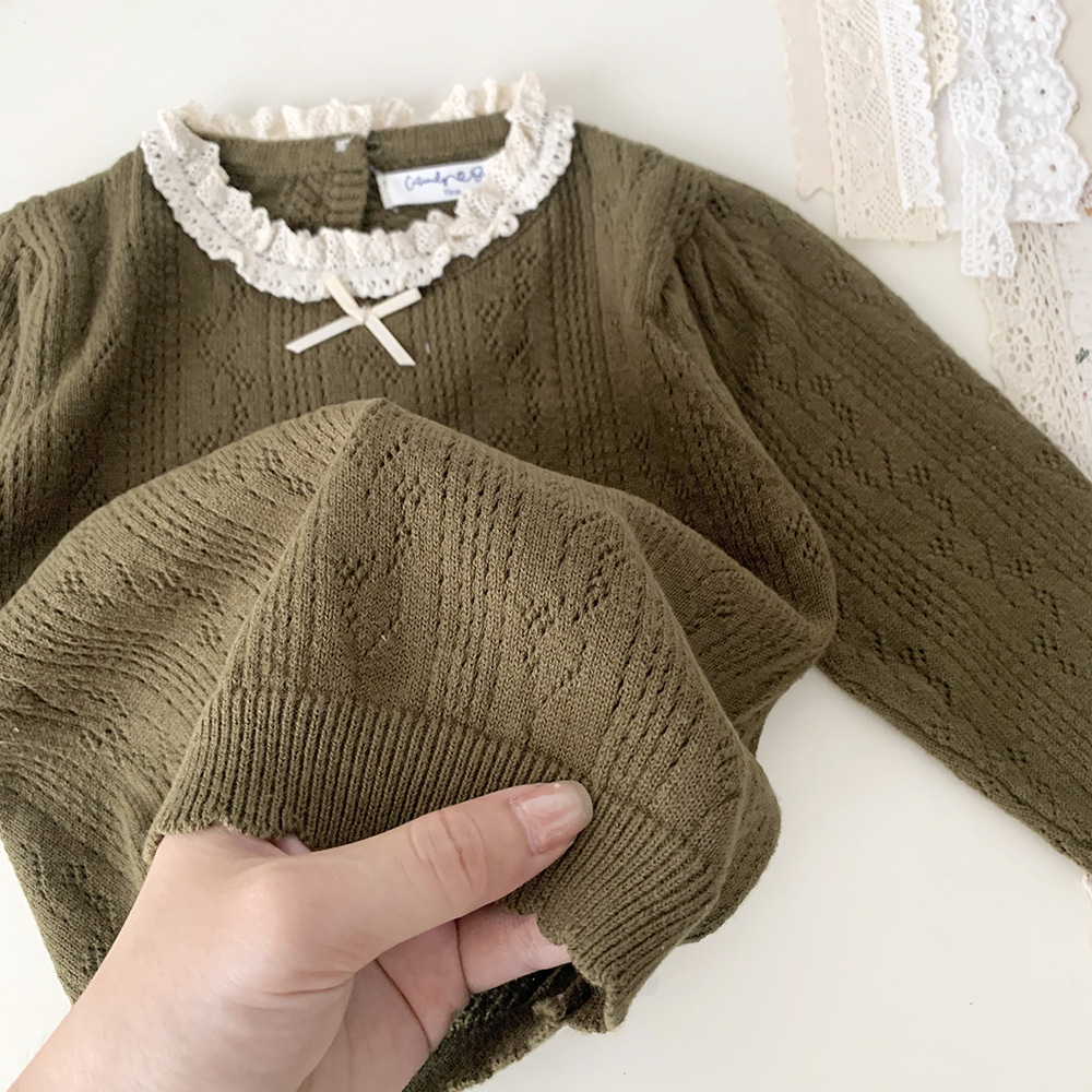 Baby Toddler Girl Lace Collar Sweater