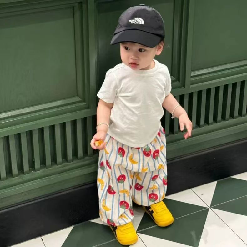 Baby Apple Banana Striped Pants