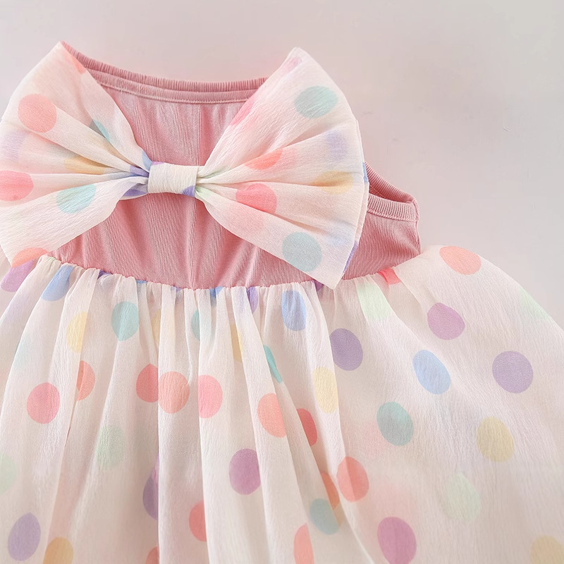 Baby Polka Dot Colorful Gauze Dress