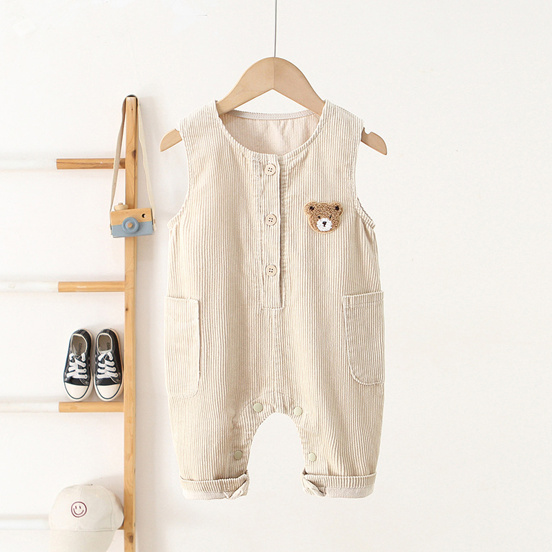 Baby Toddler Bear and Smile Fleecing Overalls