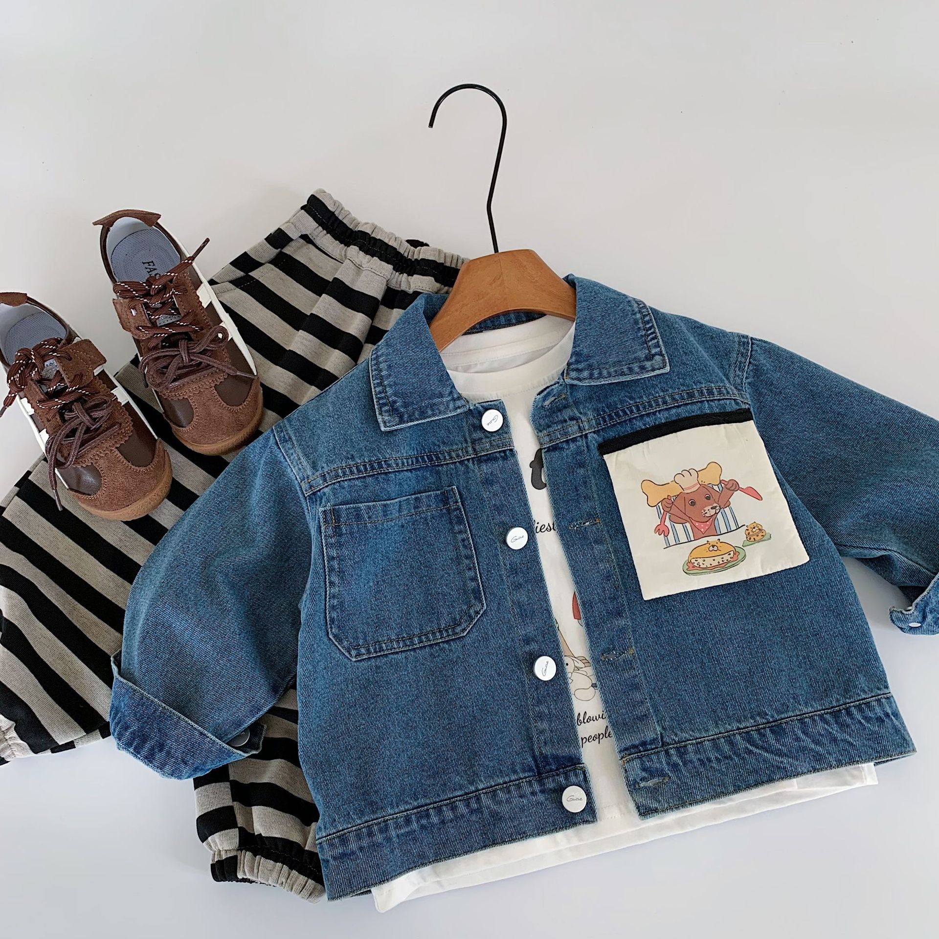 Toddler Dog Patchwork Denim Jacket 