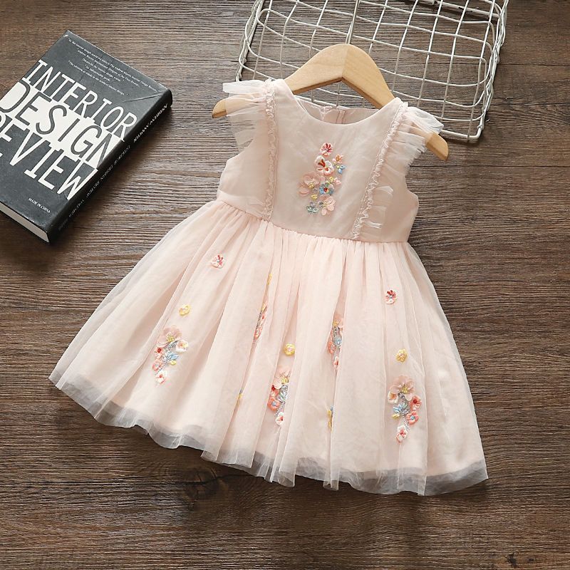 Toddler Girl Pink Cord Flower Tutu Dress
