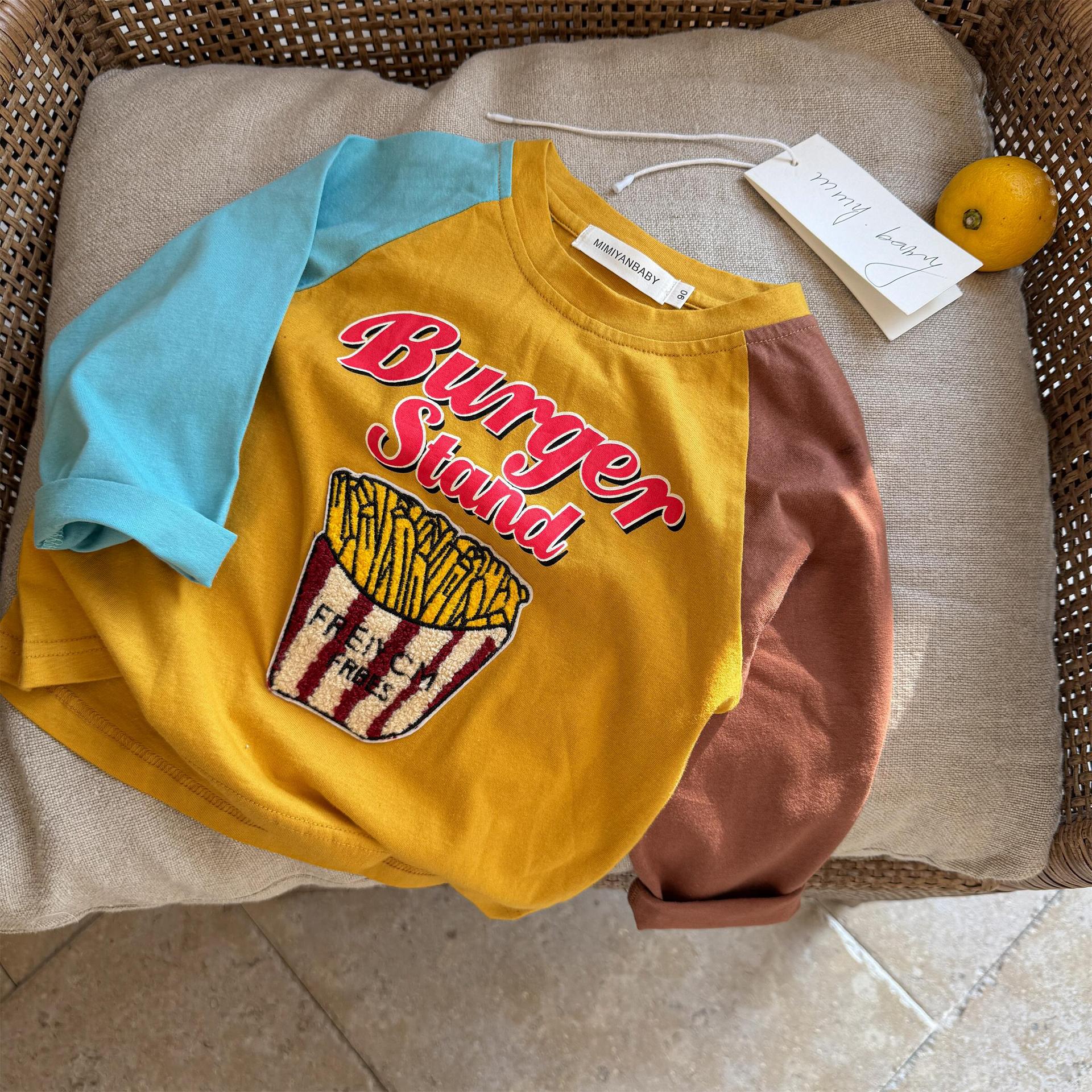 Toddler Pizza French Fries Car Embroidery Sweatshirt