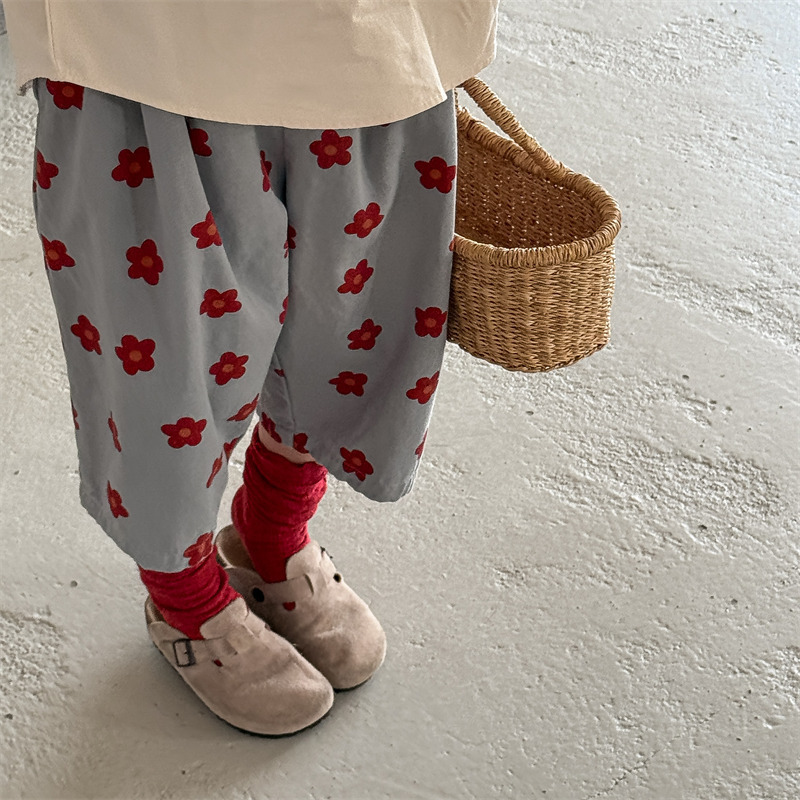 Toddler Girl Flowers Loose Pants