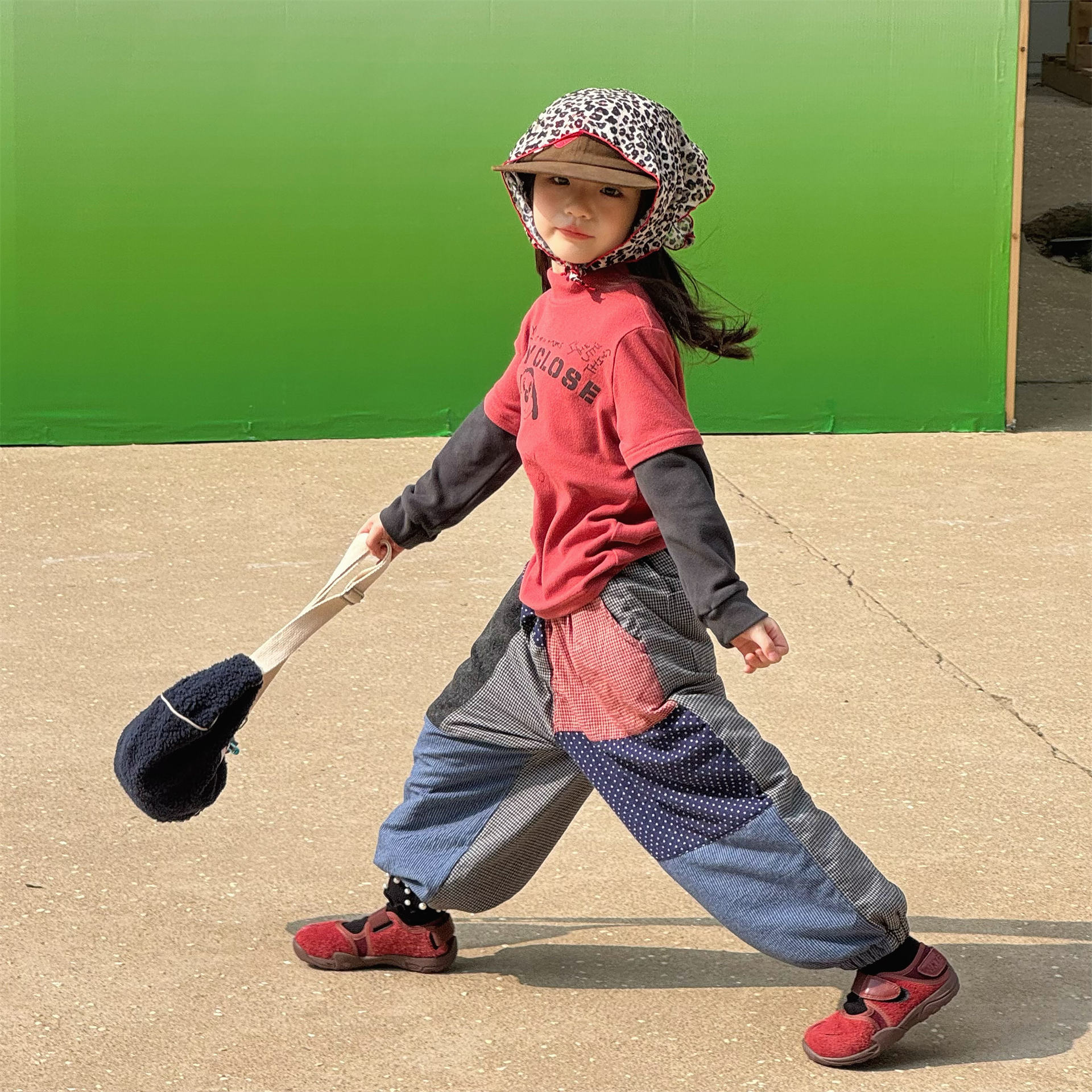 Kids Warm Patchwork Casual Pants