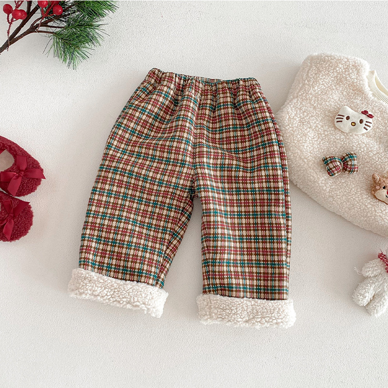 Baby Plaid Fleece Lined Pants