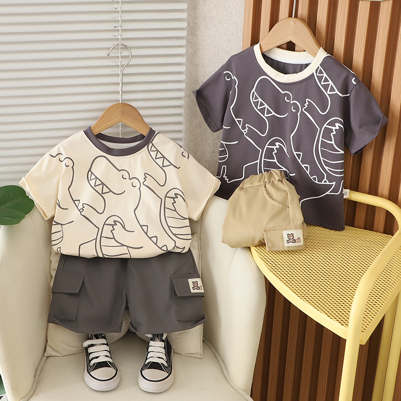 Baby Toddler 2-Piece Bear Stripe Polo Shirt Set