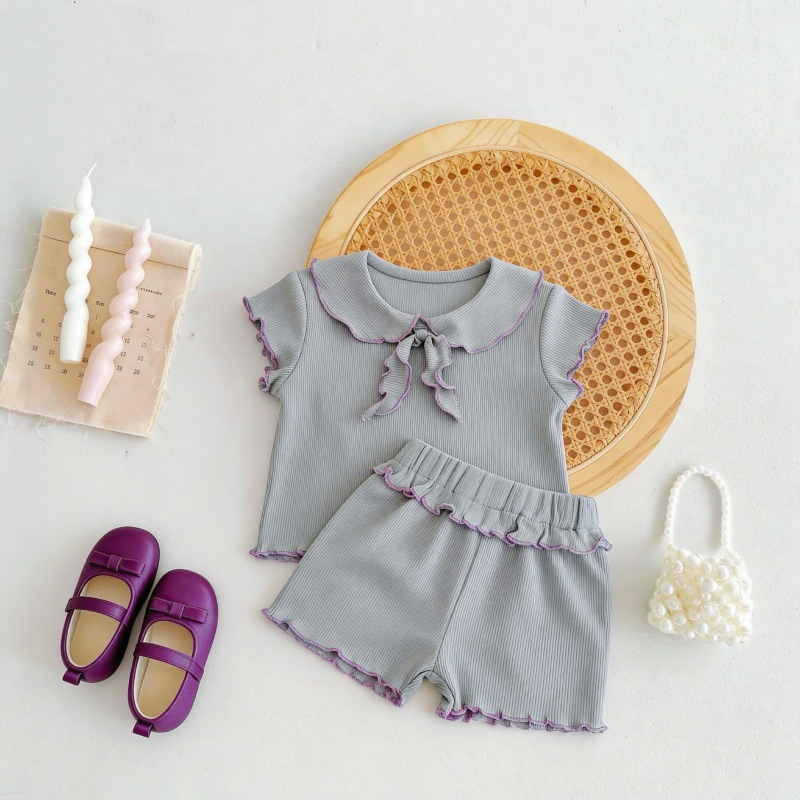 Baby & Kids Girls Bow Collar 2-piece Set