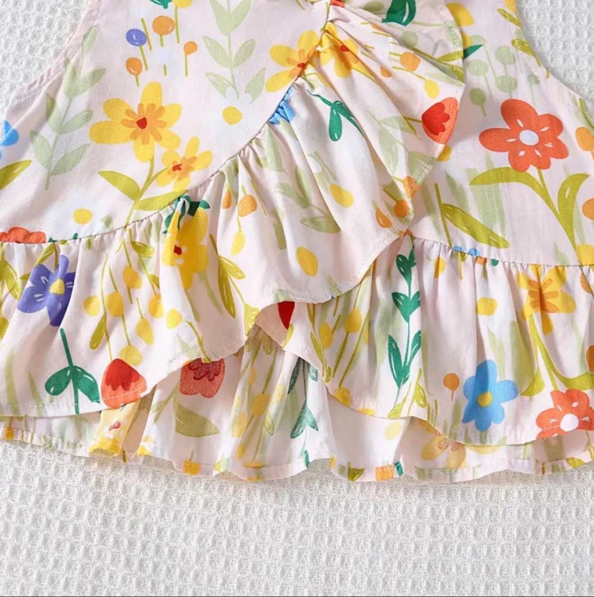 Toddler 2-Piece Flower Apricot Set