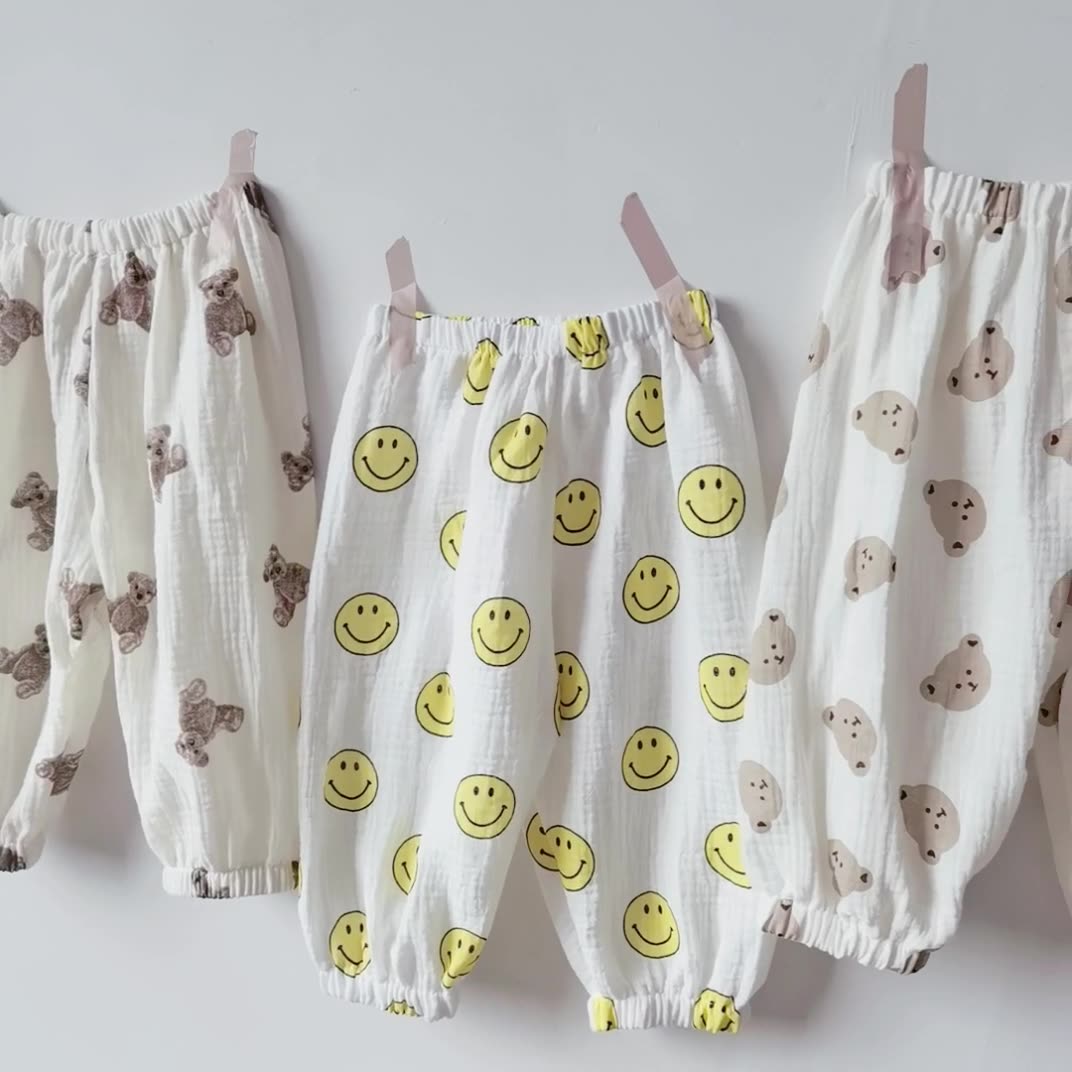 Baby Bear Florals Smile Face Pants