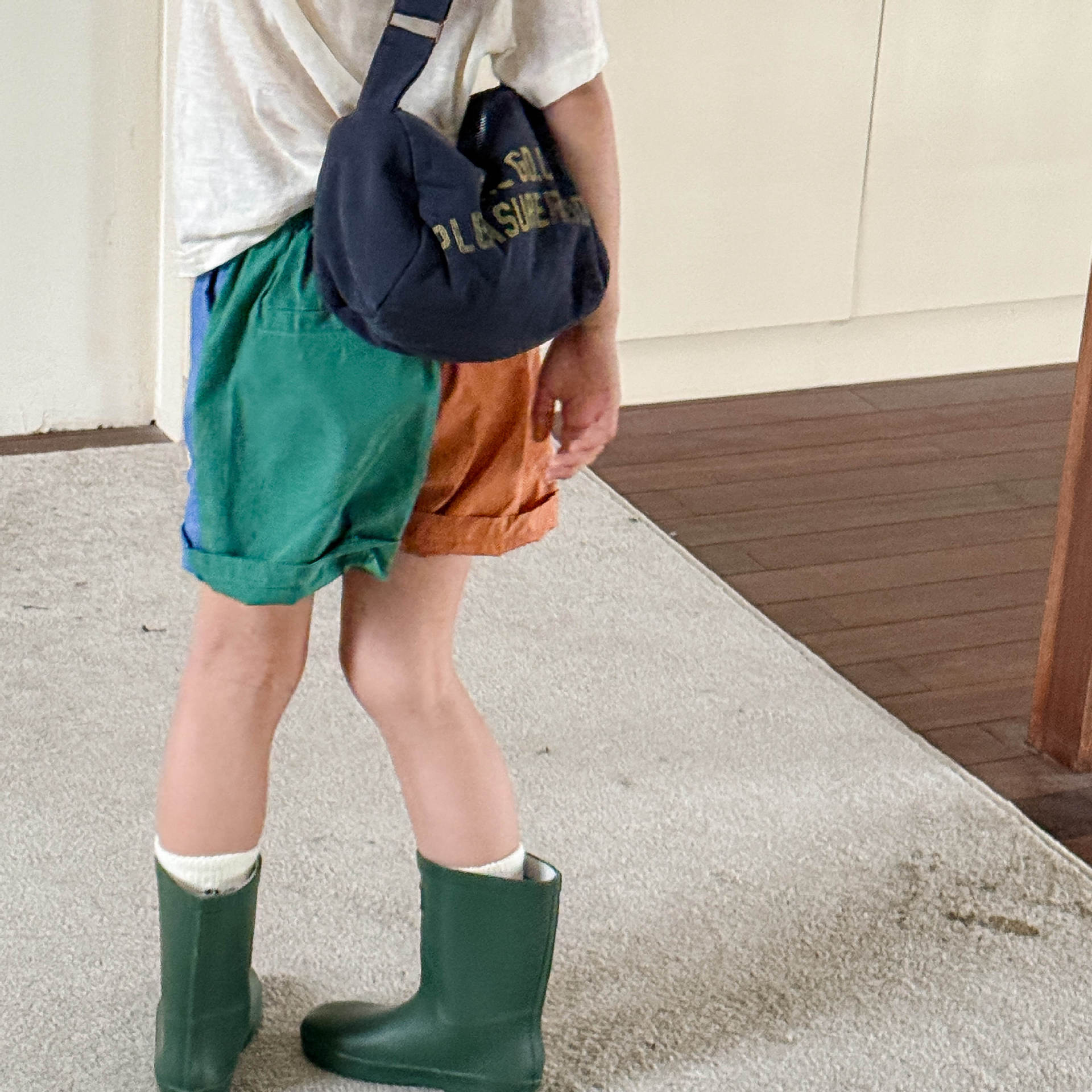 Toddler Penguins Embroidery Contrast Shorts