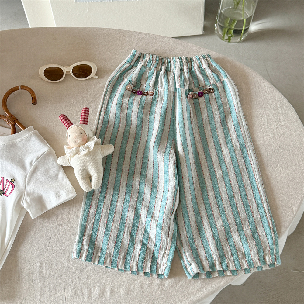 Toddler Girl Blue Stripe Pants