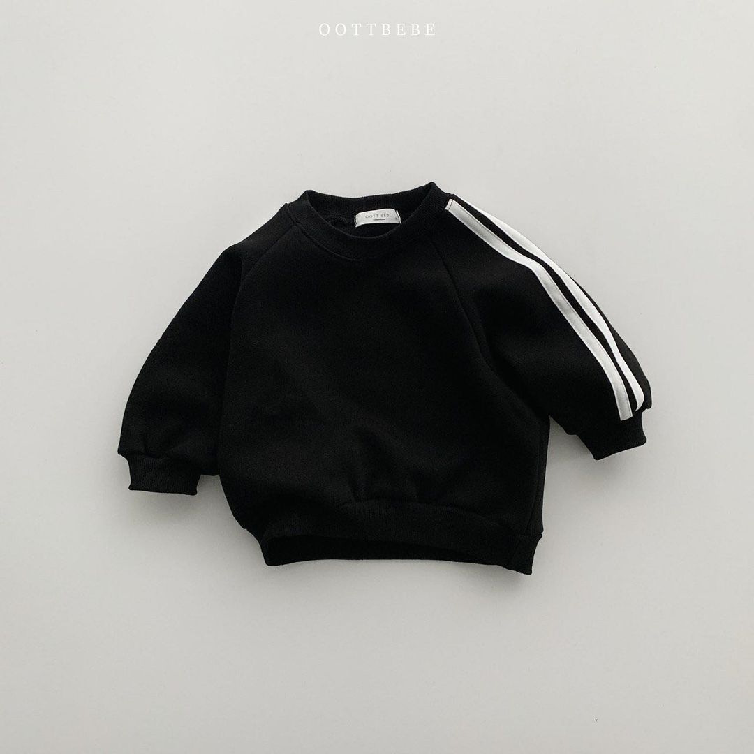 Baby Toddler Solid Color Ribbon Sweatshirt Set