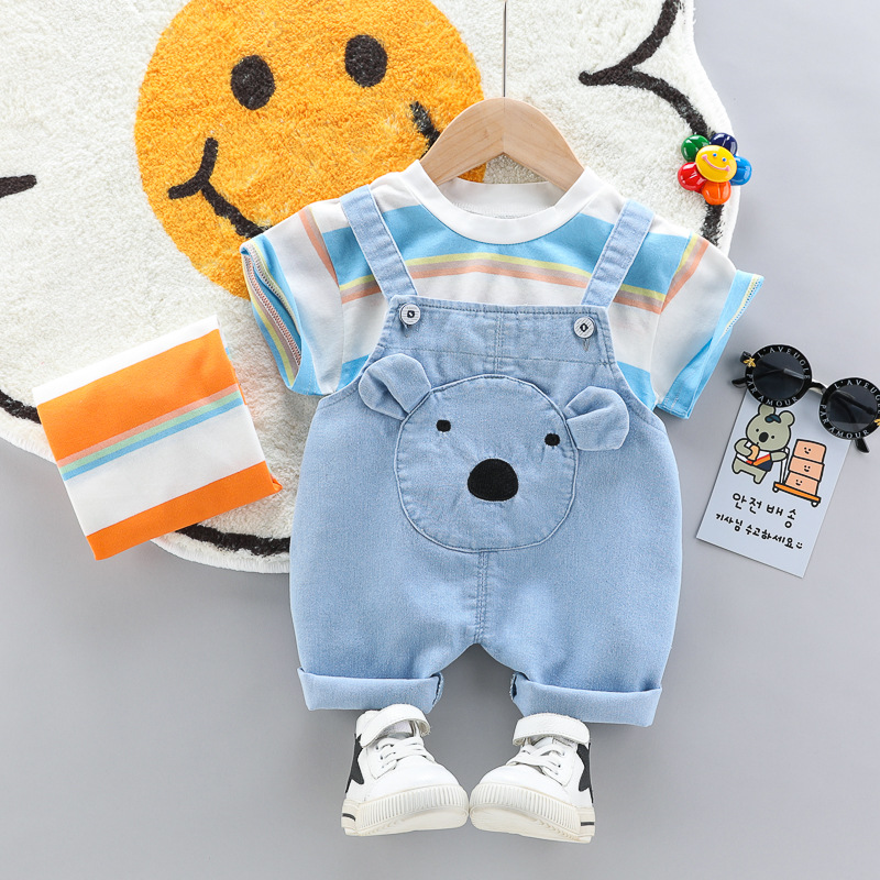 Baby Kid 2-Piece T-Shirt and Koala Overalls Set