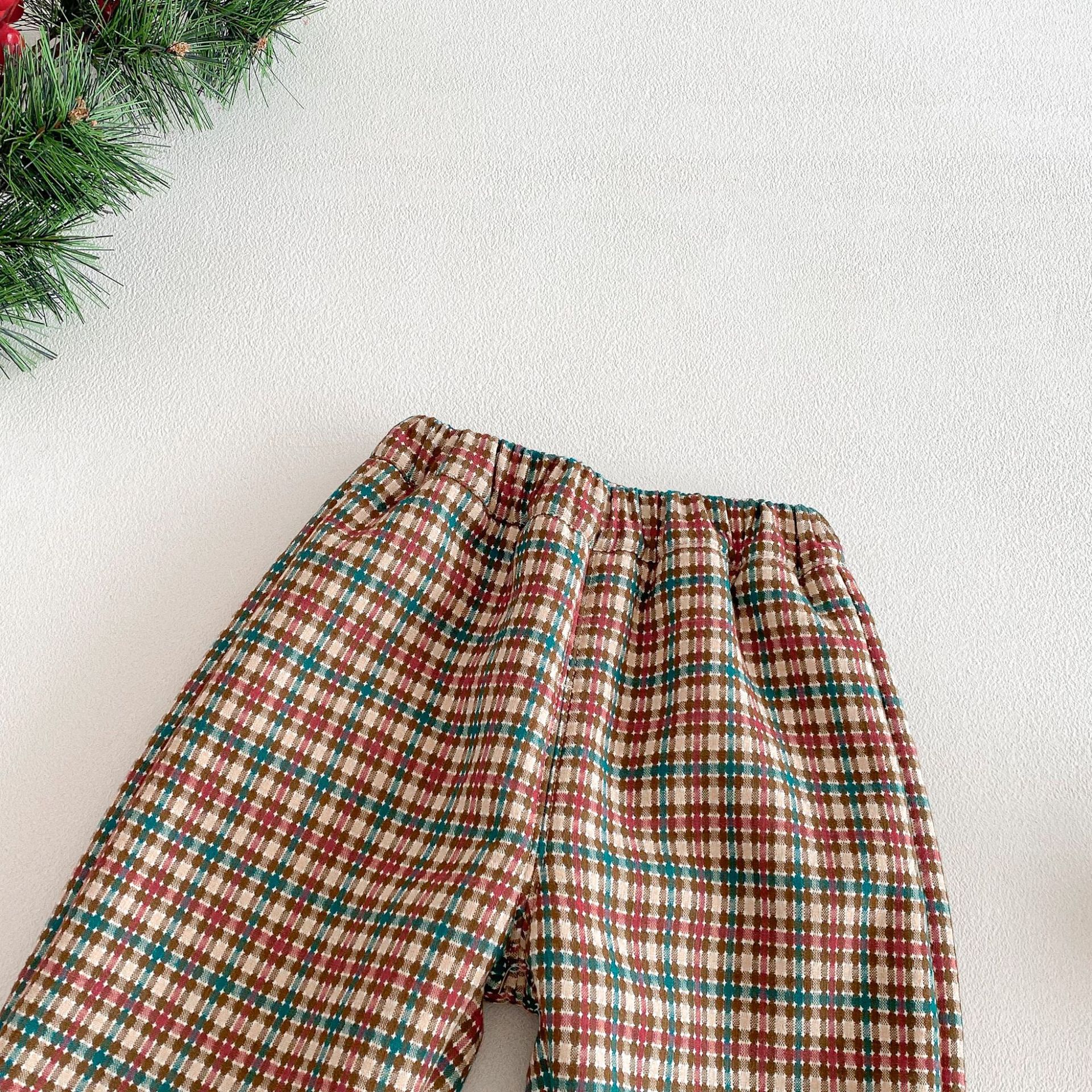 Baby Plaid Fleece Lined Pants