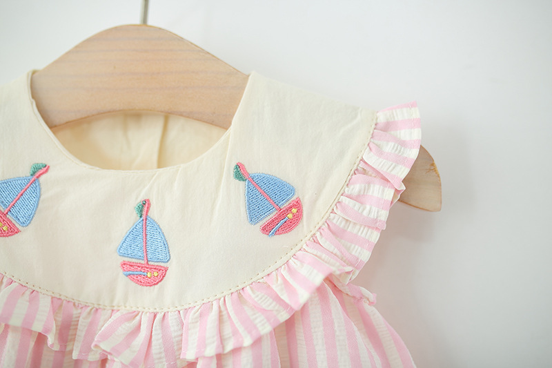 Baby Sailboat Striped Sleeveless Dress