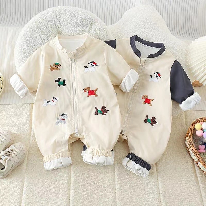 Baby Embroidered dog windproof crawling Romper