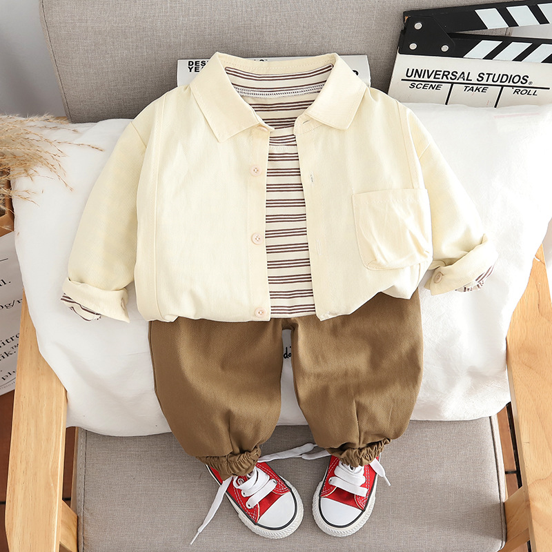 Toddler Boy 3-Piece Striped Casual Set